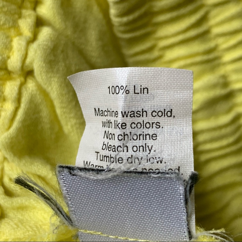 J.Crew Yellow Drapey Drawstring Linen Size Pants … - image 8